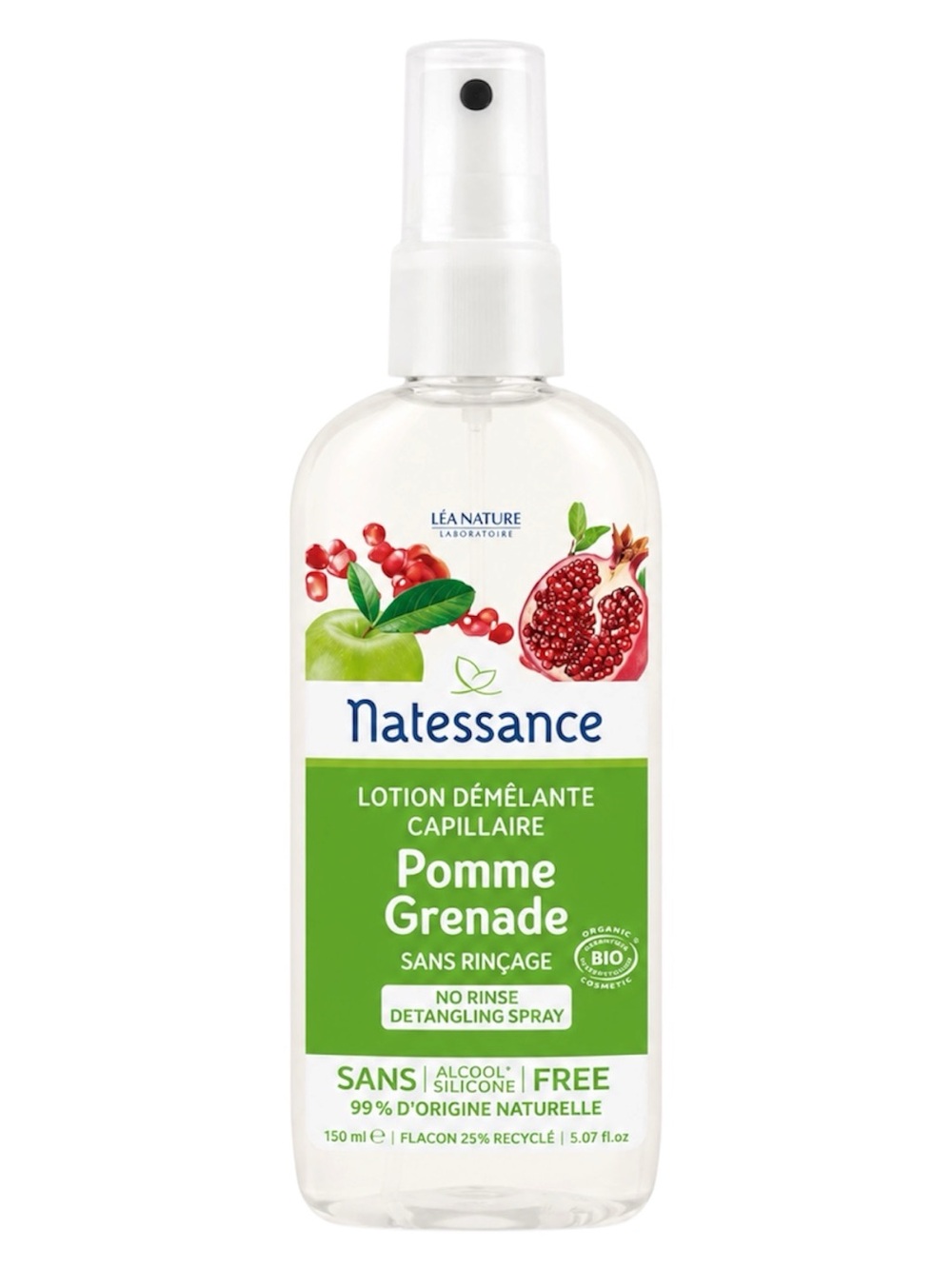 NATESSANCE ORGANIC HAIR DETANGLING LOTION APPLE POMEGRANATE 150ML - BRAND NEW
